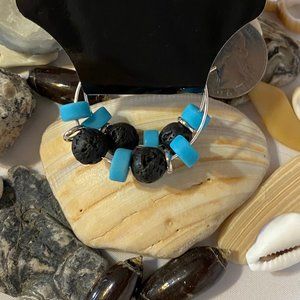 BOGO Diffuser Hoop Earrings Blue 925 Silver